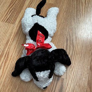 Preowned Black and White Stuffed Animal Puppy‎